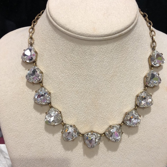 Clear Crystal/Antique Gold Statement Necklace - Picture 4 of 5